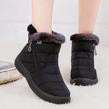 Zimski Škornji Ženske Nepremočljiv Sneg Škornji Ženski Toplo Plišastih Čevlji Dame Gleženj Škornji Non-slip Zip Zapatos de Mujer