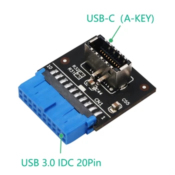 Tip C USB3.1 Prednji Plošči Vtičnico USB 3.0, 19 Pin za TIP-E 20Pin Glava Podaljšek Adapter za matične plošče, PC Priključek za dvižni vod