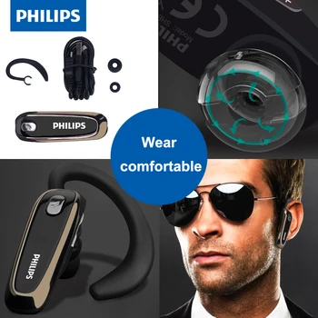 Philips SHB1700 Bluetooth Slušalke z Litijeva Baterija, Bluetooth 4.0 Funkcija za Zmanjšanje Šuma za Samsung S9 Uradni Test