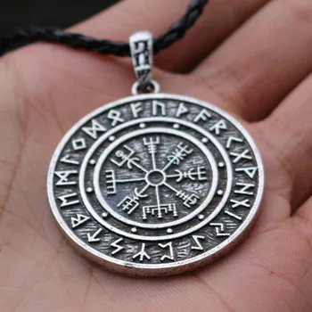 Nostalgija Viking Rune Nakit Amulet Vegvisir Kompas Ogrlico, Obesek Wicca Poganski Talisman Jewlery