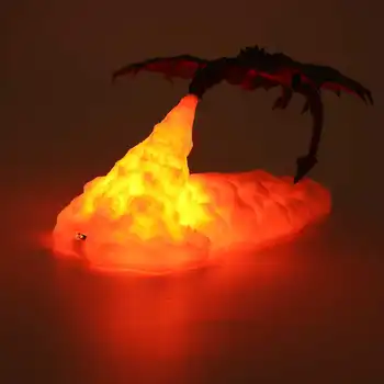 Noč Luč Za Spalnico, Otroško Sobo 3D Tiskanih LED Fire Dragon Svetilke za ponovno Polnjenje Razpoloženje, Mehko Svetlobo, Spalnica Kampiranje, Pohodništvo Dekoracijo