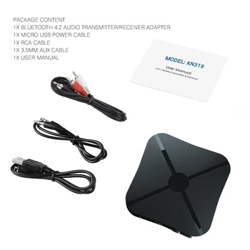 Kebidu 2 V 1 Bluetooth Oddajnik Sprejemnik 3,5 mm Brezžični vmesnik Bluetooth 4.2 Dongle, Stereo Audio (Stereo zvok Za TV-Avto /Home Zvočniki