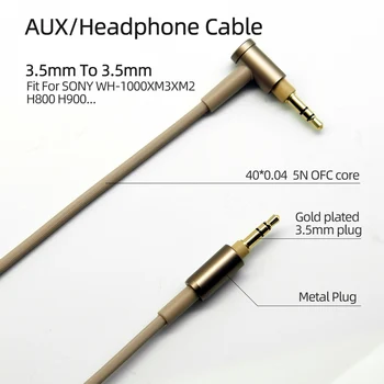 FAAEAL Zamenjava za Slušalke Avdio Kabel Združljiv z Sony MDR-XB950BT MDR-1000X WH-1000XM2 WH-1000XM3 Brezžične Slušalke