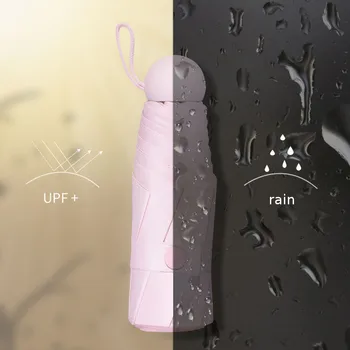 Mini Kapsula Dežnik Windproof Pet-zložljivo Zaščito pred Soncem Anti-UV UPF50+ Dežnik Parapluie Zložljiva Ženske Žep Umbrellara