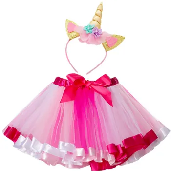 Samorog Določa Princesa Dekleta Obleke Poletje Rainbow Unicorn tutu Krilo za Baby Dekle Rojstni dan Obleko Velikosti 1 3 5 8 Let
