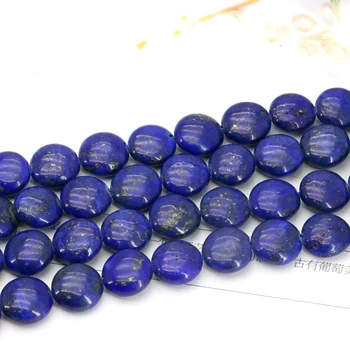 Nov Slog Naravnega 12 mm Kovanec Lapis Lazuli Chalcedony Svoboden poldragih Noge Moda DIY Čare Kroglice Za Nakit, Izdelava