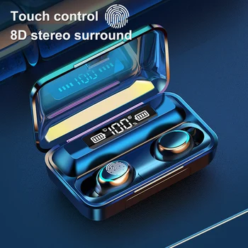 ROCKSTICK F9 TWS Brezžične Slušalke Bluetooth 5.0 Bas Stereo Nepremočljiva Čepkov Slušalke z Mikrofonom Polnjenje box