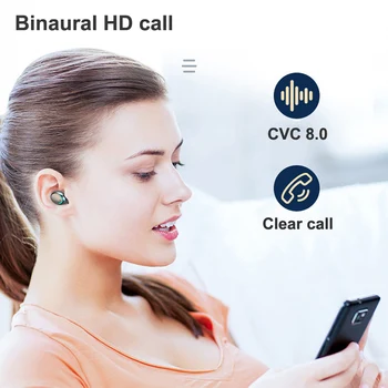 ROCKSTICK F9 TWS Brezžične Slušalke Bluetooth 5.0 Bas Stereo Nepremočljiva Čepkov Slušalke z Mikrofonom Polnjenje box