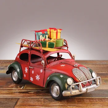 Retro Železa za VW Beetle Model Igrača Avto Letnik Modela Avtomobila Ustvarjalno Dekoracijo Božič Obrti Otroka Avto Diecasts Igrača Vozil