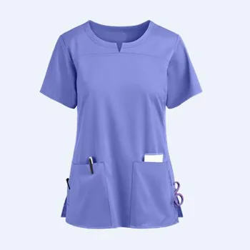 Uniforme medicinske Sestre Vrhovi Ženske ' s Plus Velikost Moda Kratek Rokav Proti-vrat Žep Varstva Delavcev Vrhovi Blusas Mujer De Moda 2021 Рубашка