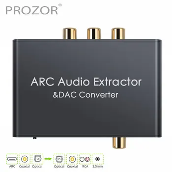 DAC Audio Converter ARC (Audio Extractor Digitalni HDMI, Optični SPDIF Koaksialni v Analogni 3,5 mm L/R Digitalno Analogni Audio Converter