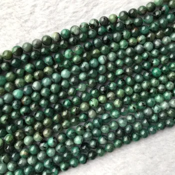 Pristnega Naravnega Columbia Smaragdno Zelena Poldragi kamni Krog Biseri 6 mm 15