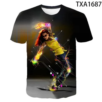 Ulični Ples 3D Tiskanih Priljubljena Pevka Ples T-shirt Moški, Ženske, Otroci, Hip hop Tee Break dance Ulične T shirt Vrhovi Oblačila