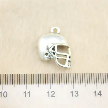 62pcs/lot 20*15 mm starodavni srebrni Nogomet Čelade čar Obeski DIY nakit za zapestnico, ogrlico, uhane