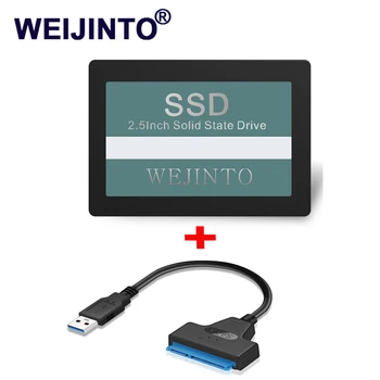 WEIJINTO SSD 60GB 240GB 120GB SSD 2.5 Trdi Disk Disk Disk ssd Diski Notranji SATA SSD128GB 256GB & USB3.0 sata3 kabel