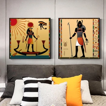 Stari Egipt Wall Art Platno Slikarstvo Scarab Egipt Bog Slike Oljna slika, Plakatov in Fotografij za Dom Dnevna Soba Dekoracijo