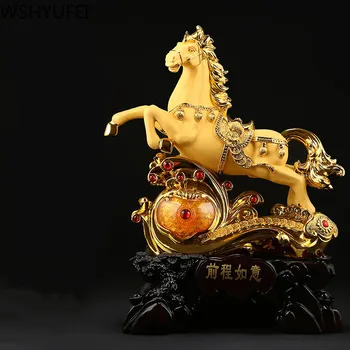 Kitajski Slog Konj Obliko Umetnine Lucky Konj Smolo Doma Okraski Okraski, Namizno Študija Obrti Doma, Okraski, Darila