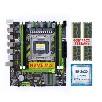 IXUR Nov Komplet X79 Motherboard LGA 2011V2 USB2.0/3.0 SATA3 Podpora ECC Pomnilnik in Xeon E5-2620 CPU Procesor 4pcs/4GB