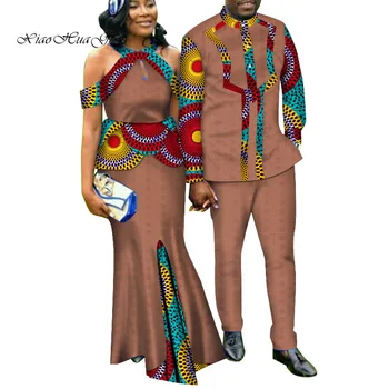 Dva Kosa iz Afriške Nekaj Oblačila Tiskanje Dashiki Ljubitelje moška Obleka Ženske Stranka Obleko, Krila, Vrhovi Nastavite Obleko WYQ188