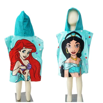 Disney Princesa Jasmina Ariel Woody Predšolski Otroci Hooded frotir Dekleta Plašče Zaviti Kritje za Tuš na Plaži, Plavanje Brisačo