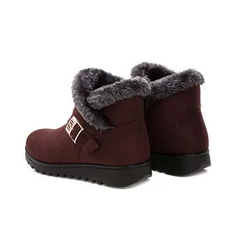 Novo 2021 ženske, zimski čevlji, usnjeni gleženj sneg škornji Ženski toplo krzno plišastih vložek udobno botas mujer ravno čevlji ženska WSH3144