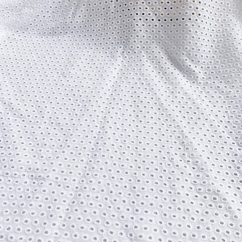 Afriške Čipke Tkanine, Čisto bela, bombaž, čipke, vezenine tkanine cvetlični votlih iz DIY Mozaik Tkanine Krpo
