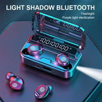 Novo F9-3 TWS Bluetooth 5.0 slušalke Digitalni UV Sterilizacija Brezžične Slušalke HiFi Glasbeni Stereo Slušalke s Svetilko