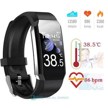 Temperatura Pametno Gledati Moški Ženske Šport Smartwatch Fitnes Tracker Nepremočljiva Elektronika Wrsitwatch Za Android IOS Pametno uro