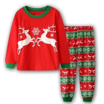 TUONXYE Otroci Pižame Božič Santa Claus z Pozdravljeni Pižame Nastavite Otroci Fantje More Bombaž Dolg Rokav Sleepwear Obleko