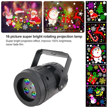 16 Vzorcih Gibljejo LED Laser Projektor Lučka za noč Čarovnic Božič Snežinka Vrt Dekoracijo Luč Za Festival Stranka Palice Poroke