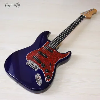 ST električna polno basswood telo kitare 39 palec 6 string modra visokega sijaja konča električna kitara
