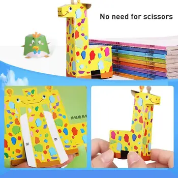 12Pcs/set DIY Izobraževalne Origami Papir, Rezanje Knjiga Obrti Otrok, Ročno izdelanih Igrač v Vrtec Zabavno Puzzle Baby Otroci Darila