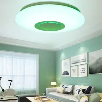72W LED Stropna Luč z Remote App Nadzor RGBW/bela/Topla Bela Zatemniti Domačo Razsvetljavo 36 CM bluetooth Zvočnik Stropne Luči