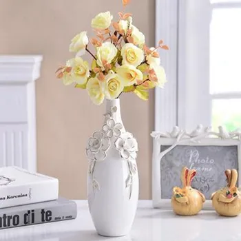 Evropski slog keramični belo vazo, home office restavracija, bar namizno dekoracijo darilo, lepo cvetje