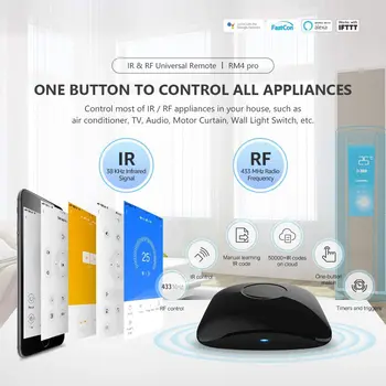 BroadLink IR+RF Daljinski FastCon RM4 Pro Ir Univerzalno Inteligentni Pametni Dom Nadzor Dela z Alexa Google Pomočnik