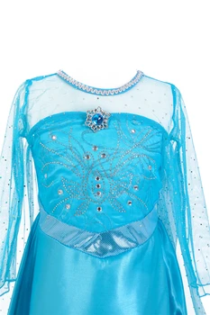 Vroče Sall Cosplay Dekleta Elsa Princesa Obleko Otroci Božično noč Čarovnic Rojstni dan Dolg Rokav Snow Queen Kostum z Elsa Lasuljo