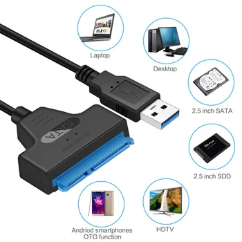 2pcs/veliko USB3.0 SATA3 Kabel Sata na USB Adapter Stanuje 6Gbps Podpora 2.5