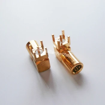 10Pcs SMB ženski pin pravim kotom skozi luknjo jack PCB Mount RF Koaksialnih priključkov Goldplated