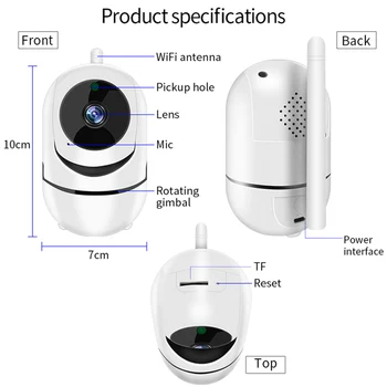 IP Kamera, Wifi 1080P HD Brezžični Home Security Kamera SD Cloud Storage dvosmerni Audio IR Nočno Vizijo Mini CCTV Nadzor