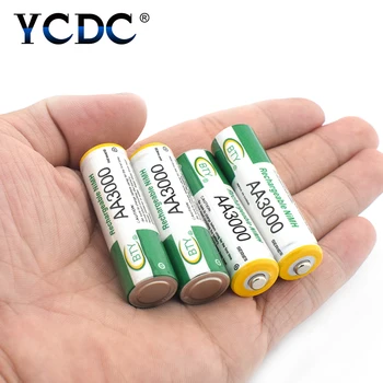 YCDC Najnižja Cena AA Polnilne Baterije BTY AA LR6 HR6 družbe kaa, 3000mAh Ni-MH Večnamenski Moč