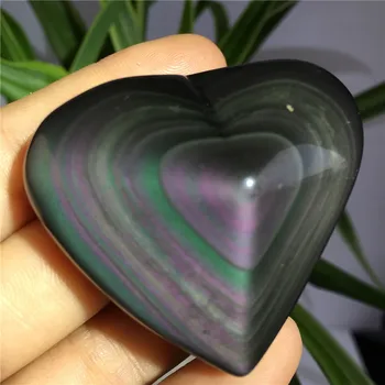 Naravni Quartz Crystal Mavrični Obsidian Mačka Oči Srca v obliki Healing Home dekoracijo