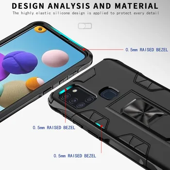 Odporno na praske, shockrpoof Zaščitna Primeru Opora pokrov Tesnilo Nosilca Magnetni Nosilec Za Samsung Galaxy A21S