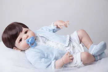 BZDOLL 55 cm za Celotno Telo, Silikonski Prerojeni Baby Doll Igrače Veren Play House Igrača Newborn Baby Boy Božično Darilo Kopanje Tuš Igrača
