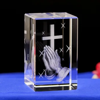 Rose 3D Lasersko Vgravirana Kristalno Blok Steklo Led Graviranje Kocka Z Vrtljivimi Glasbe, ki je Osnova za Božično darilo