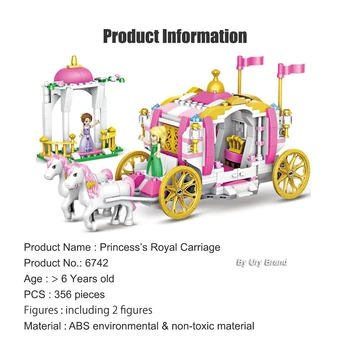 Prijatelji Serije Royal Princess Konj Rose Prevoz Gradbenih Blokov Nastavite DIY Zbiranja Igrač Za Dekleta Ustvarjalno Darilo, Darilo za Rojstni dan