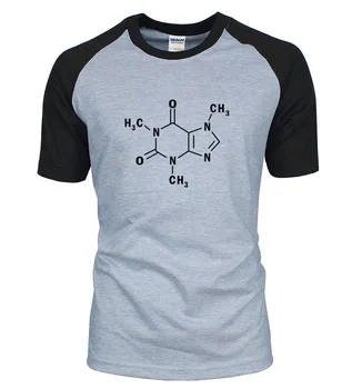 Odraslih Sheldon Teorija Velikega Poka Kofein Molekulsko Formulo znanost t shirt 2019 poletje bombaž kemija raglan moški t-shirt