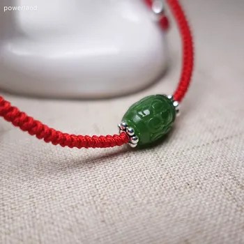 Naravni Red Jasper Srečen Zapestnica Za Ženske Jade Bangle Vosek Niz Amulet Darilo Ročno 925 Sterling Srebrni Nakit