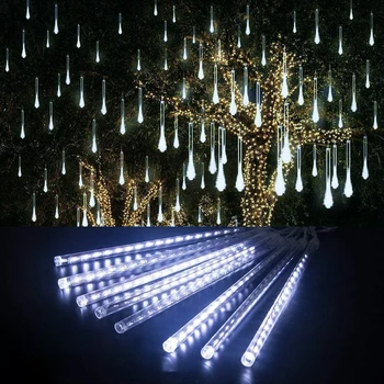 Božič LED Meteor Tuš Garland Dekoracijo Luči Za Počitnice Trak Svetlobe na Prostem Nepremočljiva Pravljice Luči Za Dom Eave Drevo