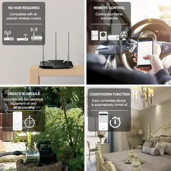 Wifi Smart Stikala za Luč Diy Breaker Modul Tuya APP Remote Control,Deluje z Alexa Echo googlova Domača stran 2. Način Nadzora Stikalo