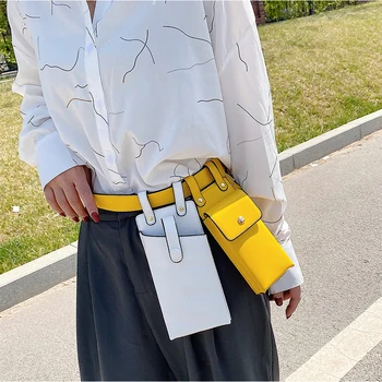 Ženske vrečko Mode PU Usnje pasu Pasu Vrečko crossbody torbe za ženske Majhnih Telefon Pack Ramenski Trak Paketi Verige Ramo Torbe